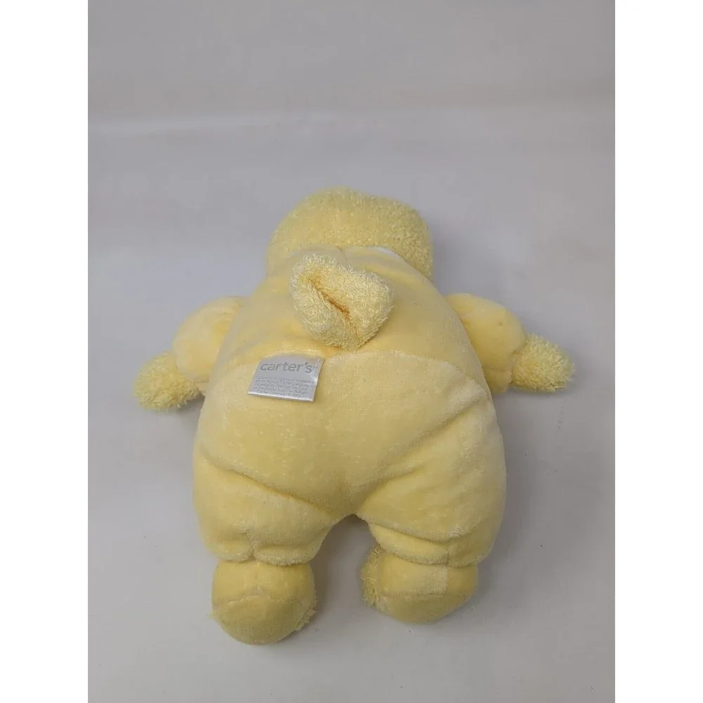 Carter's 2005 Yellow Baby Duck Terry Cloth Stuffed Animal Plush Toy Rattle 37556